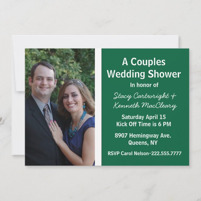 Invitation Wedding shower photo thématique de foot (Devant)