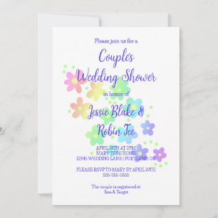 Invitation Wedding shower Rainbow Flowers