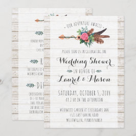 Invitation Wedding shower Rustique Bohemian Arrow