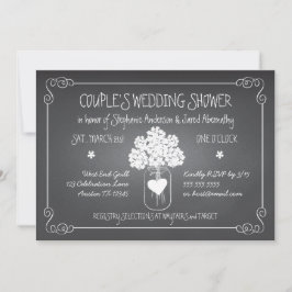 Invitation Wedding shower rustique de couples de pot de maçon
