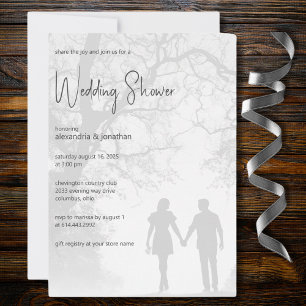 Invitation Wedding shower Silhouette Couples
