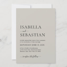 Invitation Wedding Simple Modern Light Gray
