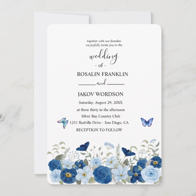 Invitation wedding watercolor  (Devant)