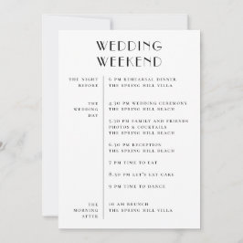 Invitation Wedding Weekend Itinerary & Welcome | Schedule
