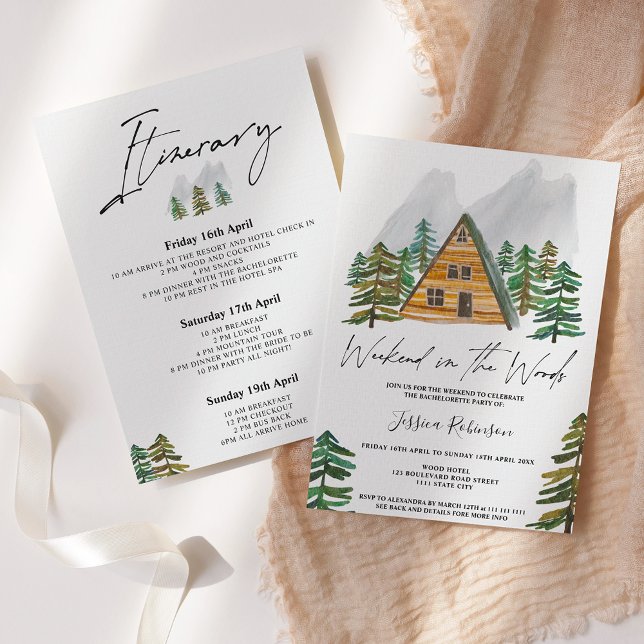 Invitation Week-end à la fête de bachelorette en aquarelle de (Créateur téléchargé)