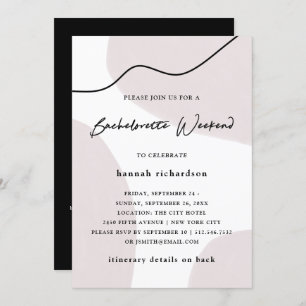 Invitation Week-end abstrait de Bachelorette d'aquarelle du