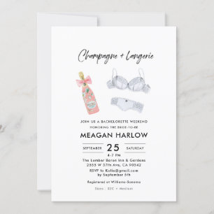 Invitation Week-end Champagne et Lingerie Bachelorette