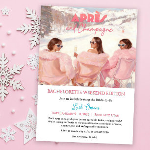 Invitation Week-end d'adieu Après & Champagne