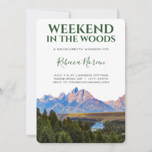 Invitation Week-end dans la forêt Rustic Mountain Bachlorette