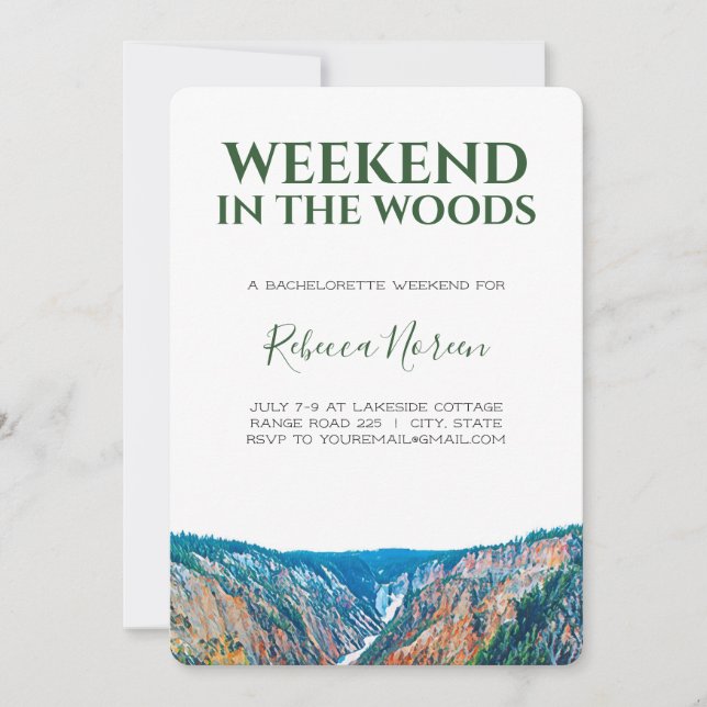 Invitation Week-end dans le Woods Bachelorette Party Invitati (Devant)