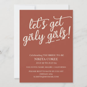 Invitation Week-end de Bachelorette en Terracotta, Soyons Fém
