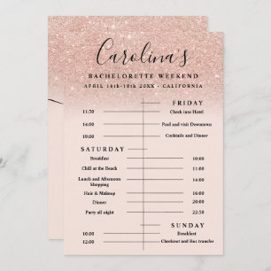 Invitation week-end de bachelorette rose de la ligne de parti