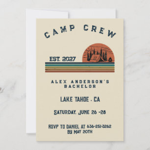 Invitation Week-end de camping personnalisé pour enterrement 