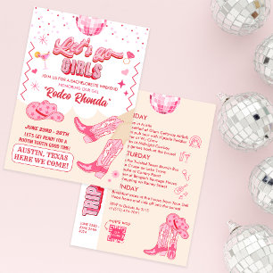 Invitation Week-end de célibataire Disco Cowgirl Adulte