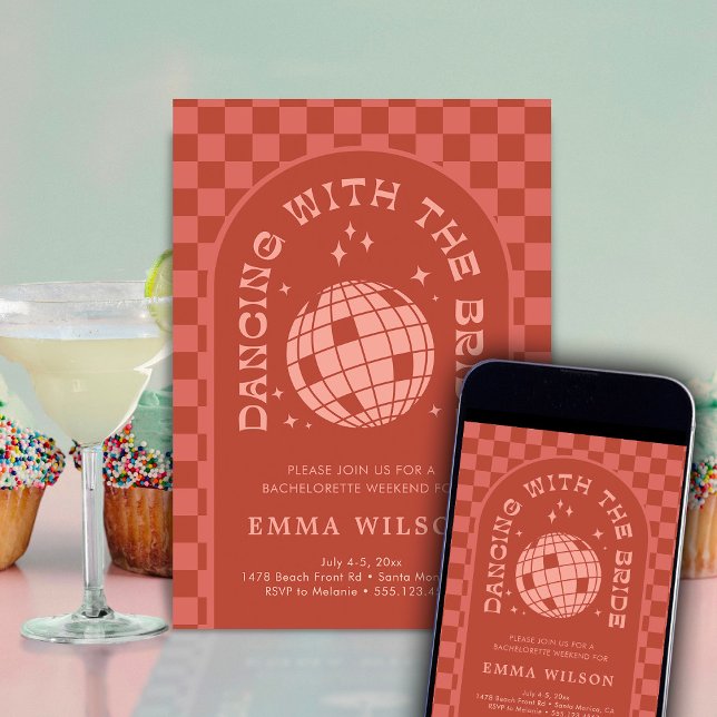 Invitation Week-end de fête de Bachelorette dernière Disco de (Créateur téléchargé)