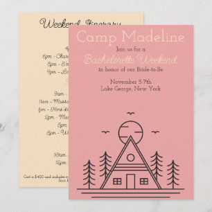 Invitation Week-end de fête de célibataire en camping
