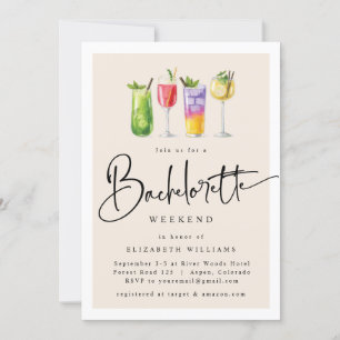 Invitation Week-end de la fête de la Bachelorette moderne