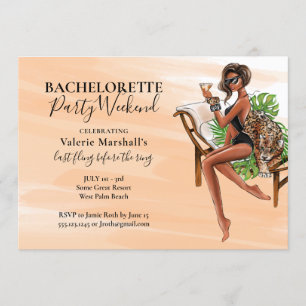 Invitation Week-end de la partie de bachelorette afro-américa