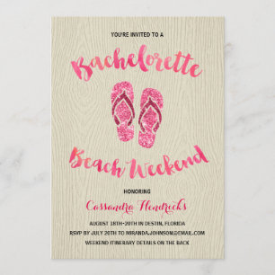 Invitation Week-end de plage de Bachelorette avec Parties sci