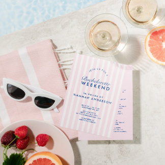 Invitation Week-end d'enterrement de vie de jeune fille Rose 