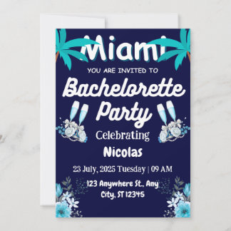 Invitation Week-end d'été à Miami sur la plage pour l'enterre