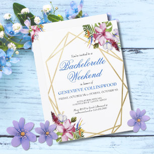 Invitation Week-end élégant de bleu tropical pour l'enterreme