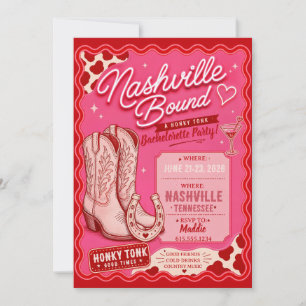 Invitation Week-end Enterré sous des Bottes de Cowboy Roses