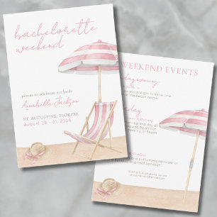 Invitation Week-end entre filles plage rose enterrement de vi
