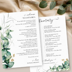 Invitation Week-end Mariage Itinéraire Verdure Eucalyptus