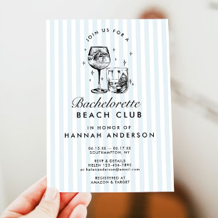 Invitation Week-end Rétro Moderne Vintage Bleu Enterrement de