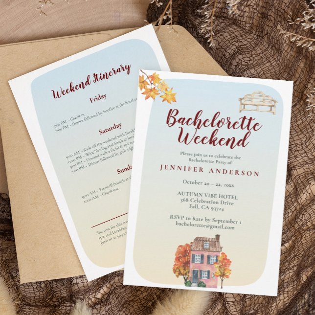 Invitation Week-end rustique de demoiselle d'honneur d'automn (Créateur téléchargé)