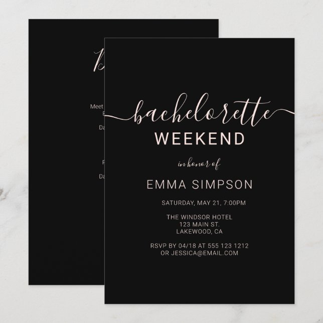 Invitation Week-end simple et moderne (Devant / Derrière)