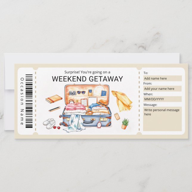 Invitation Weekend Getaway Voucher (Devant)