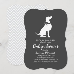 Invitation Weimaraner Chien Baby shower genre neutre