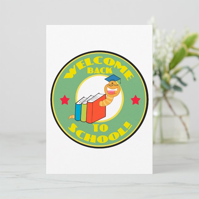 Invitation Welcome Back To School Bookworm (Créateur téléchargé)