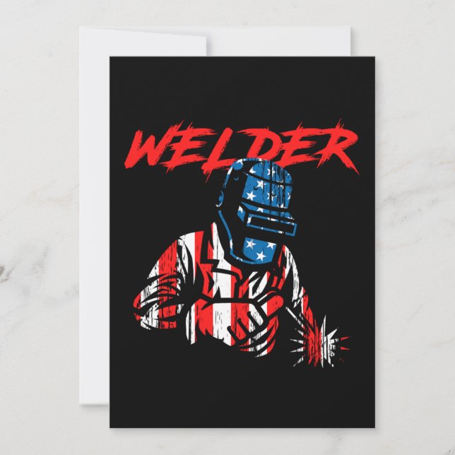 Invitation Welder Profession American Flag Metal Welding Gift (Devant)