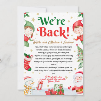 Invitation We're Back Elf Arrival Letter Elves Christmas