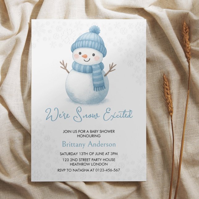 Invitation We're Snow Excited Snowmen Boy Baby Shower (Créateur téléchargé)