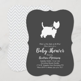 Invitation West Highland Terrier Chien Baby shower Westie