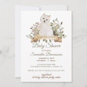 Invitation West Highland White Terrier Puppy Baby shower