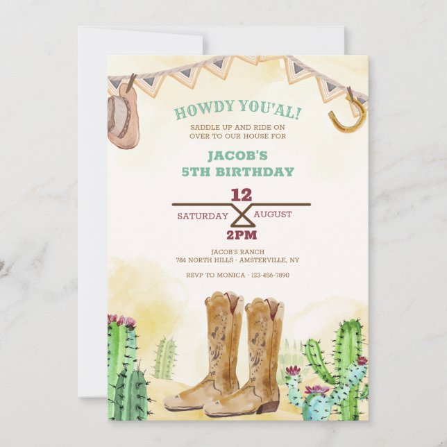 Invitation Wester Boots Cowboy (Devant)
