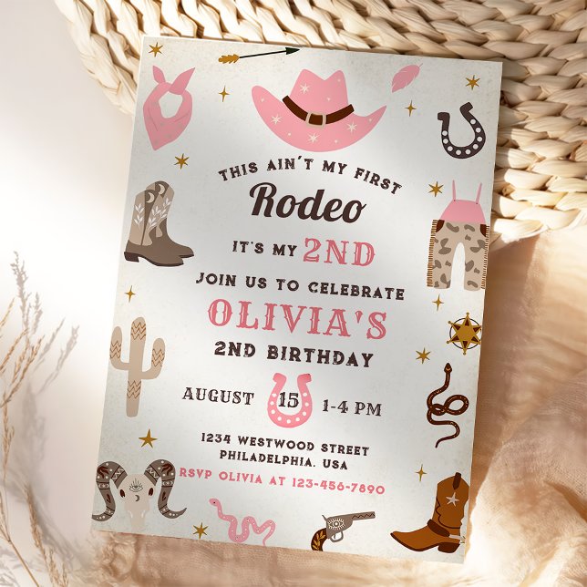 Invitation Western Birthday Rustic 2e fête d'anniversaire (Créateur téléchargé)