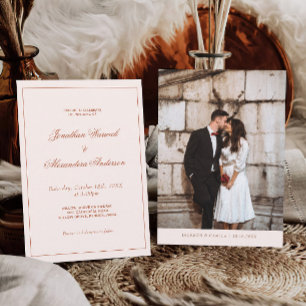 Invitation Western Boho Cream et Mariage en terre cuite