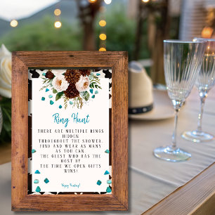 Invitation Western Boho Fleur sauvage Turquoise Ring chasse j