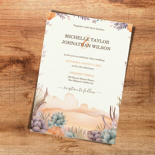 Invitation Western Canyon Mexican Cactus Desert California (Créateur téléchargé)