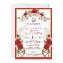 Western Charro Pomme Chevaux rouges Quinceanera