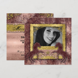Invitation Western Cheval Vintage Rose Or Grad