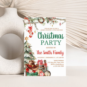 Invitation Western Country Christmas Party