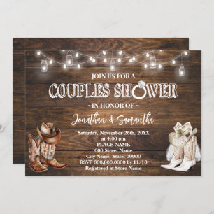Invitation Western Couples Douche Pays Wedding shower