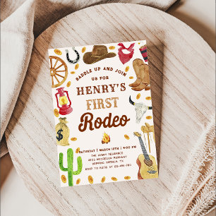 Invitation Western Cowboy 1st Rodeo Birthday Party